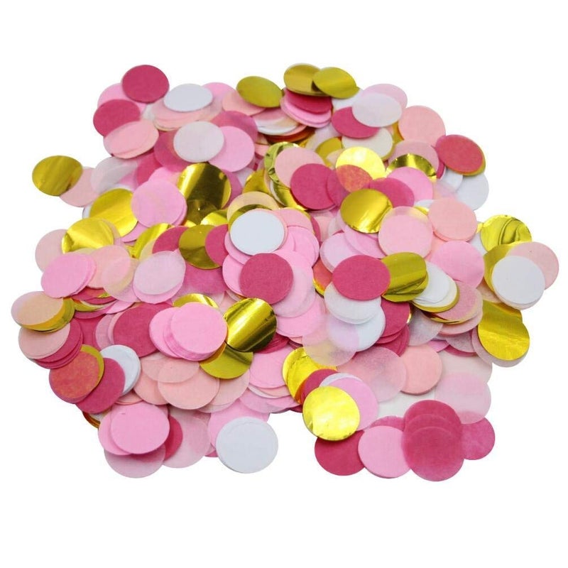 JHere Small Circle Confetti for Party Decor 10mm - Pack of 20 Grams - Pink Gold - Image 2